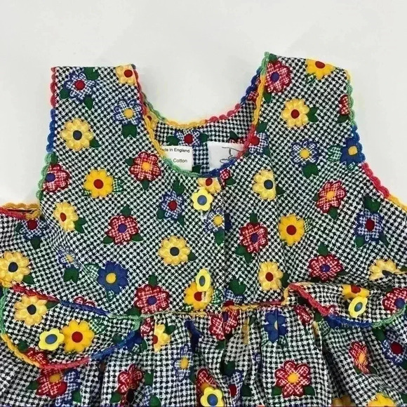 Dani Exclusive Design Toddler Girl Flowers Button Down Dress Size 12 Months - Picture 3 of 10